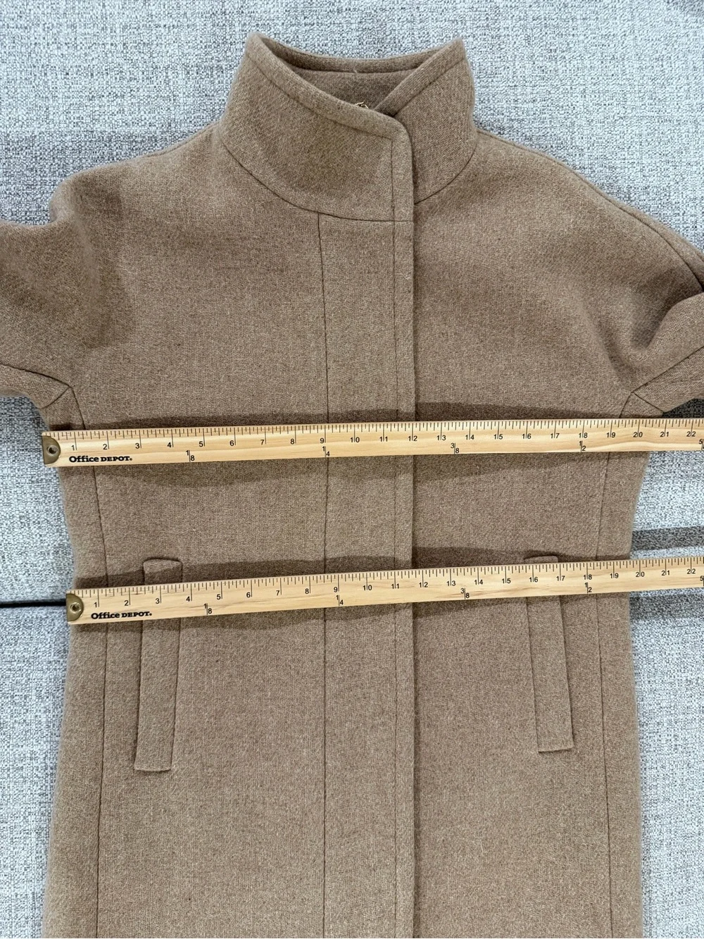 J. Crew Wool Stadium Cloth by Nello Gori Cocoon Coat Tan B2770 Size 6 - Picture 11 of 16